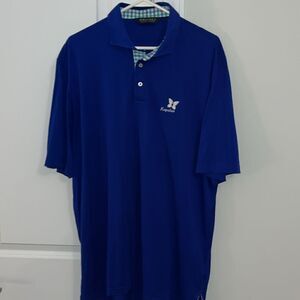 Polo Ralph Lauren Blue Kapalua Maui golf resort Golf Shirt swept collar XL Tall